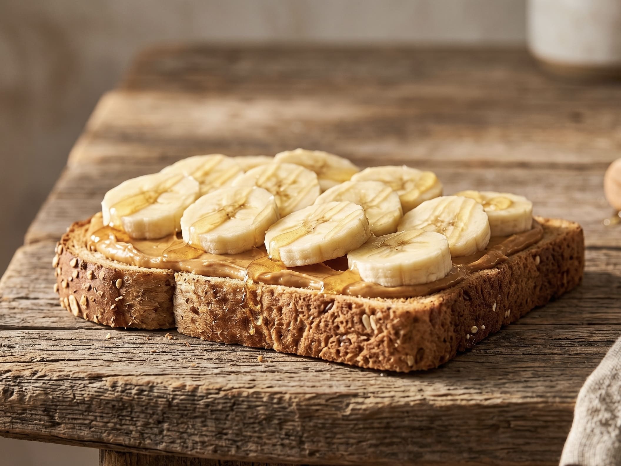 Toast s arašídovým máslem a banánem