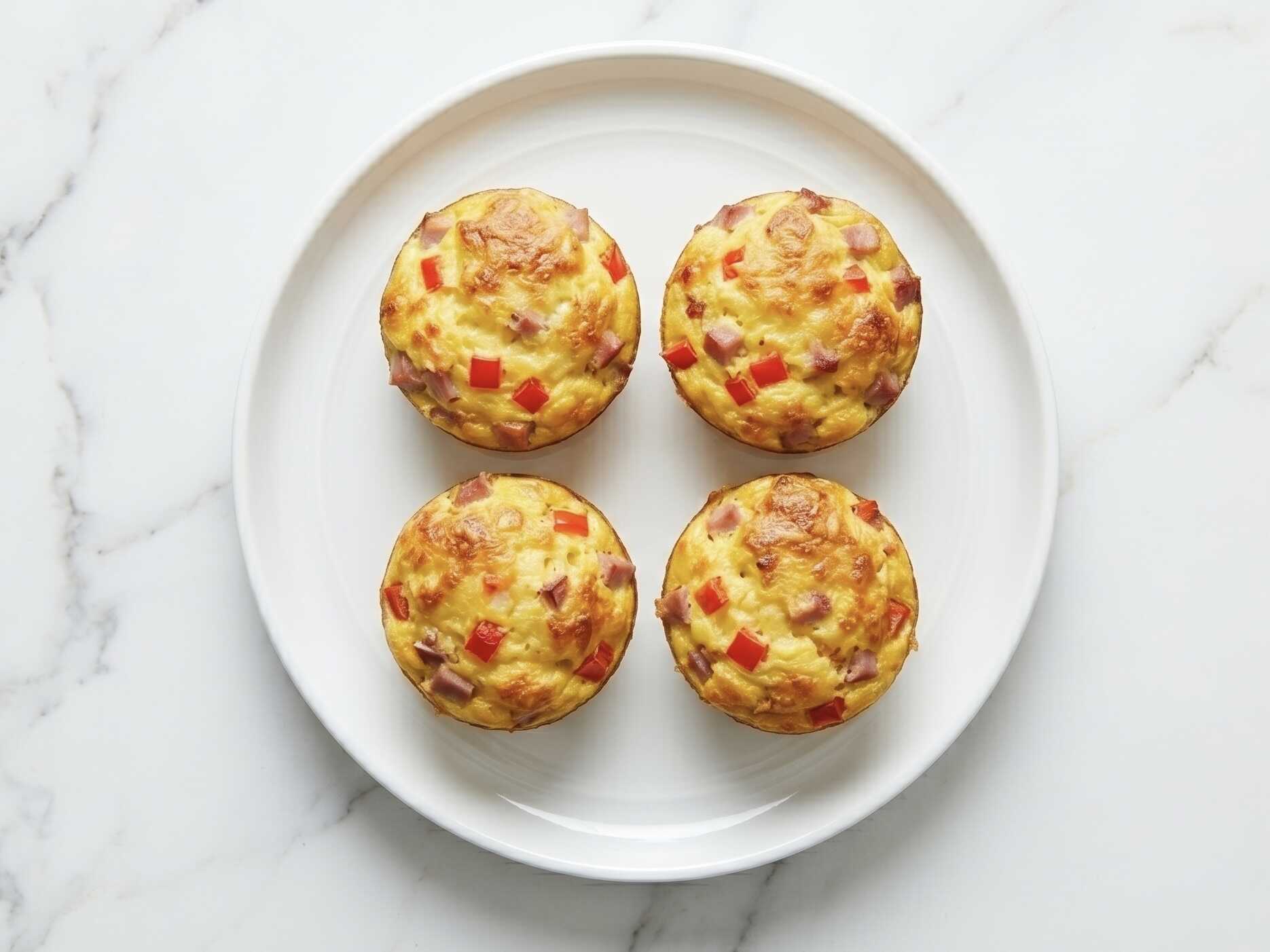 Vaječné muffiny se šunkou a paprikou