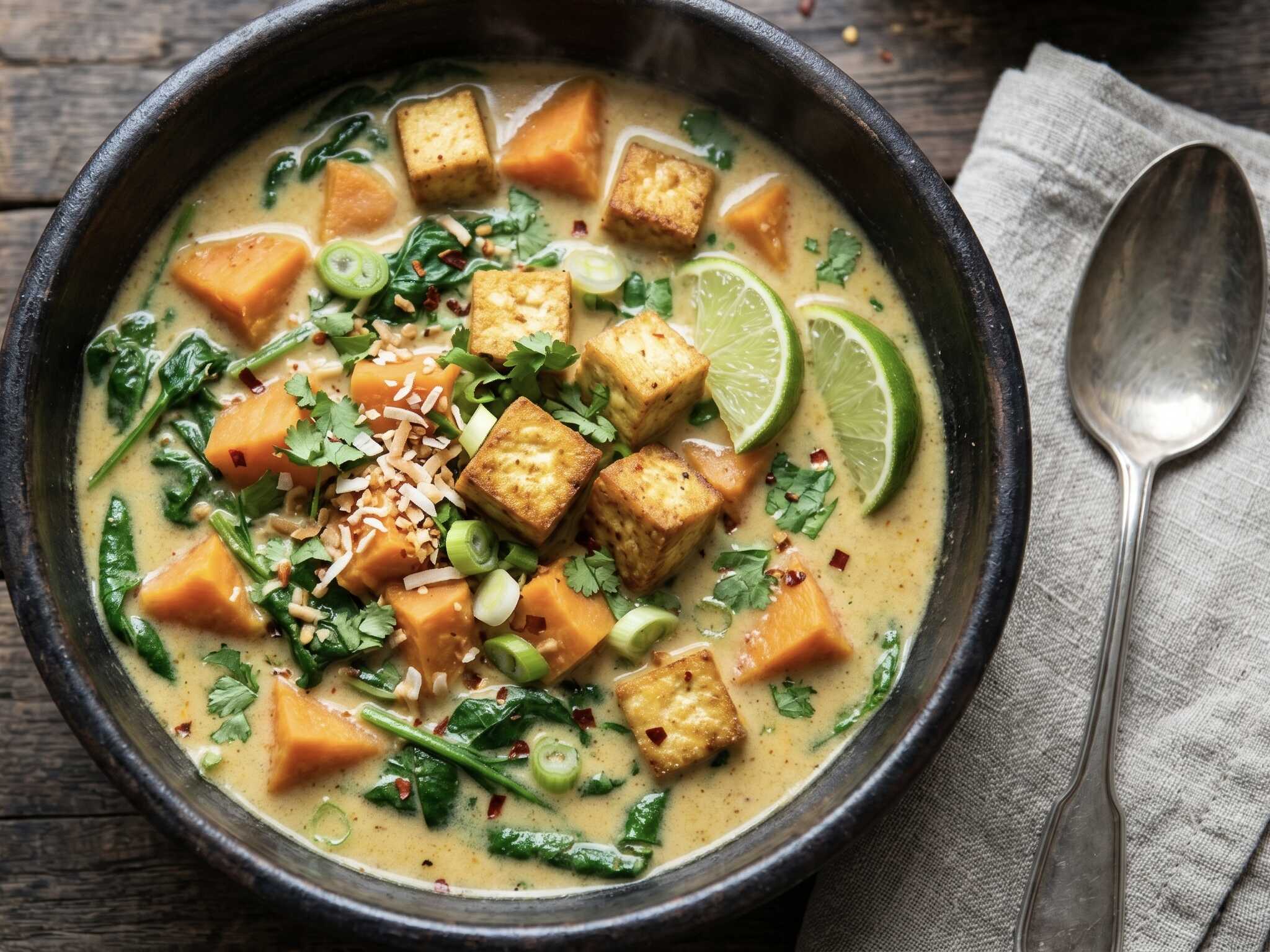 Tofu s batáty a kokosem