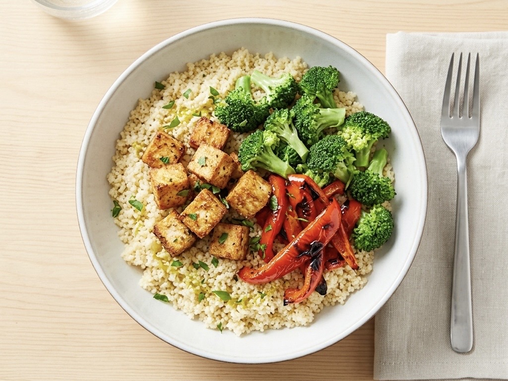 Tofu se zeleninou a kuskusem