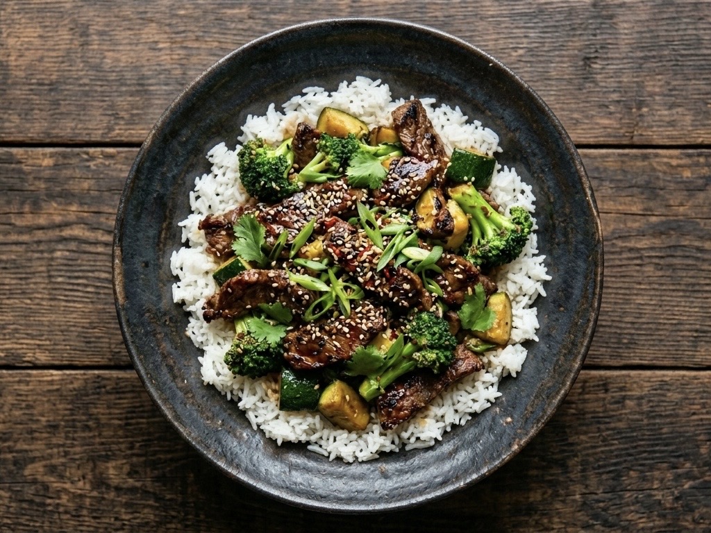 Hovězí wok s brokolicí a sezamem